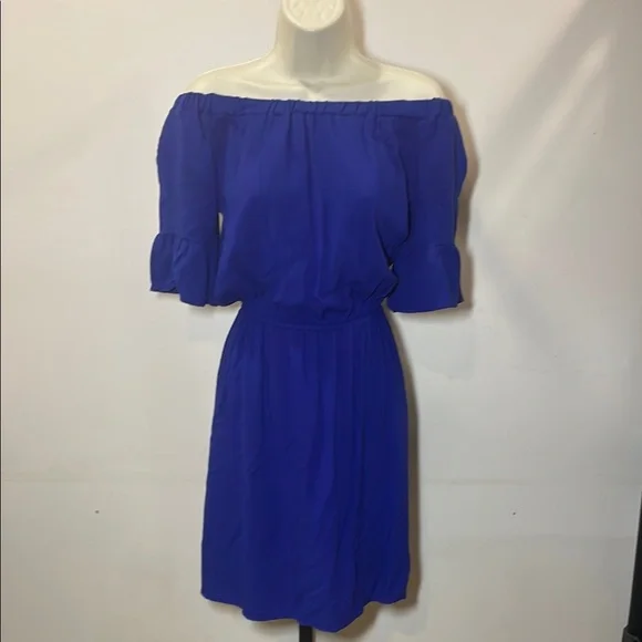 C Off-Shoulder Blue Dress - Picture 1 of 8